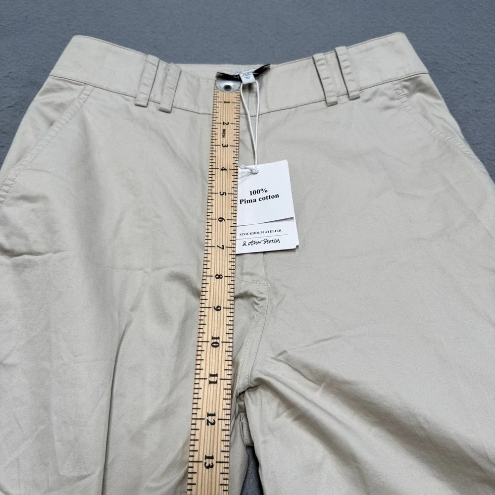 NEW Stockholm Atelier Cargo Pants Women's 8 Beige Baggy Wide Leg - Picture 6 of 9